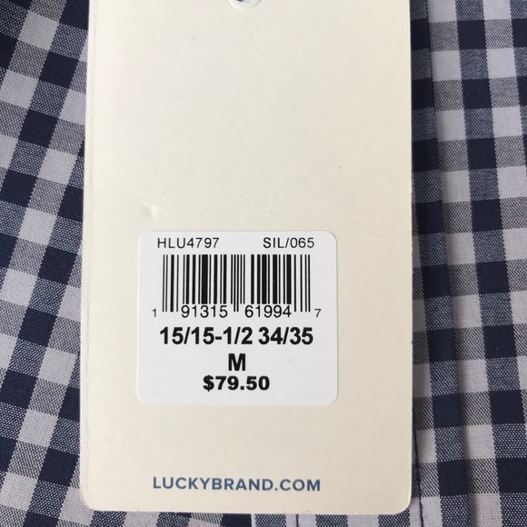 Lucky Brand Button Up Long Sleeve Blue Check M - Picture 8 of 8